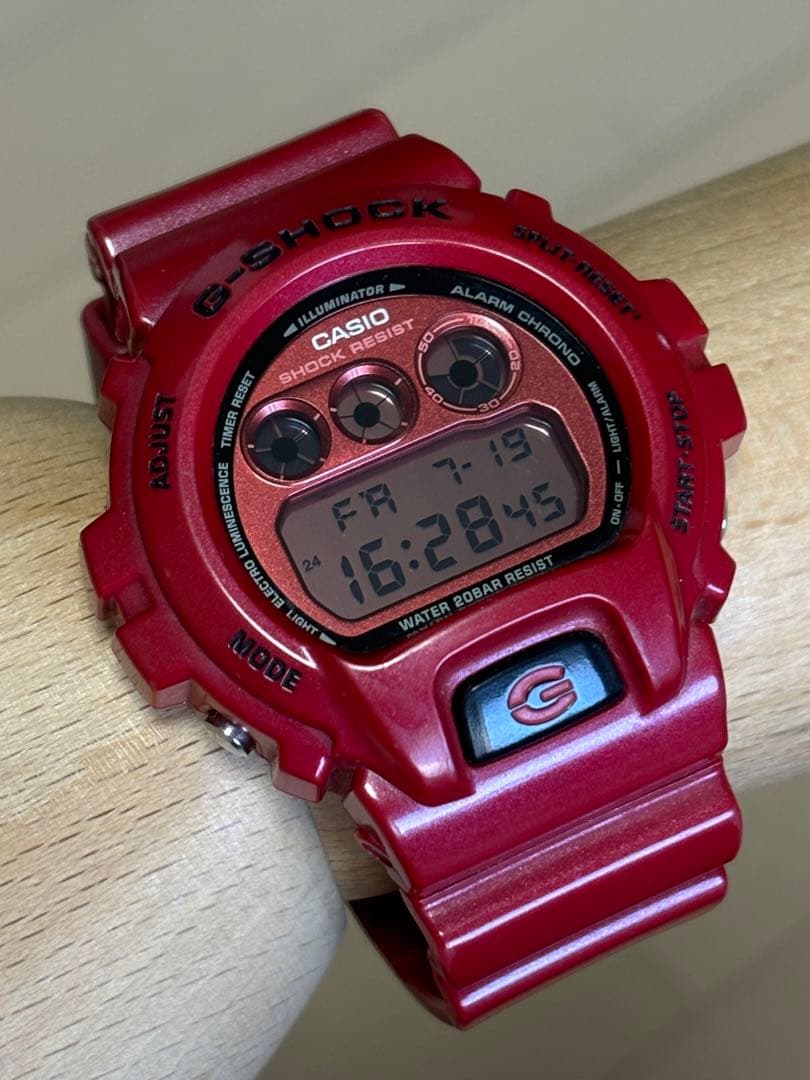 Casio G-Shock Vintage Metal Red Three-Eyed Model DW-6900MF Rare Discontinued Collectible