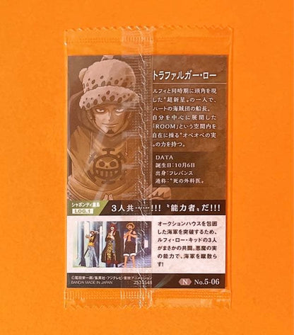 One Piece Trafalgar Law Wafers collectible card No.5-06 sealed unopened from Japan