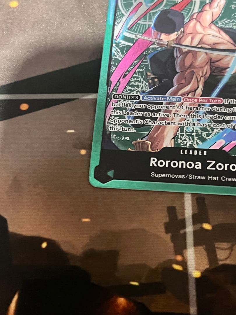 Bandai One Piece Card Game Roronoa Zoro OP12-020 Leader Card with Slash attribute and 5000 power