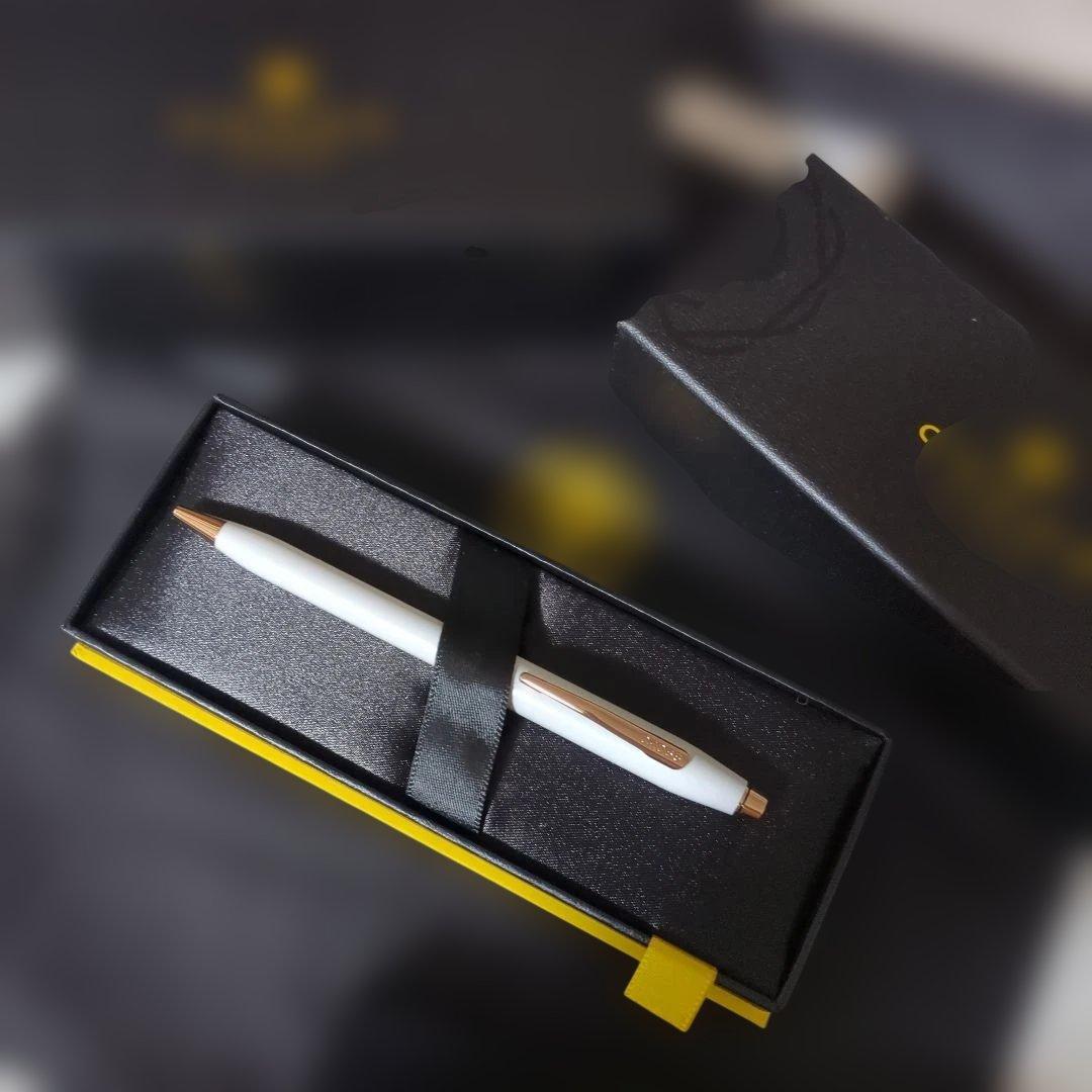 Cross Century II Pearl White Lacquer Ballpoint Pen Model with Premium Gift Box and Shipper