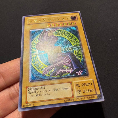 Bandai Black Magician LN-53 relief card showing attack 2500 and defense 2100 in used condition