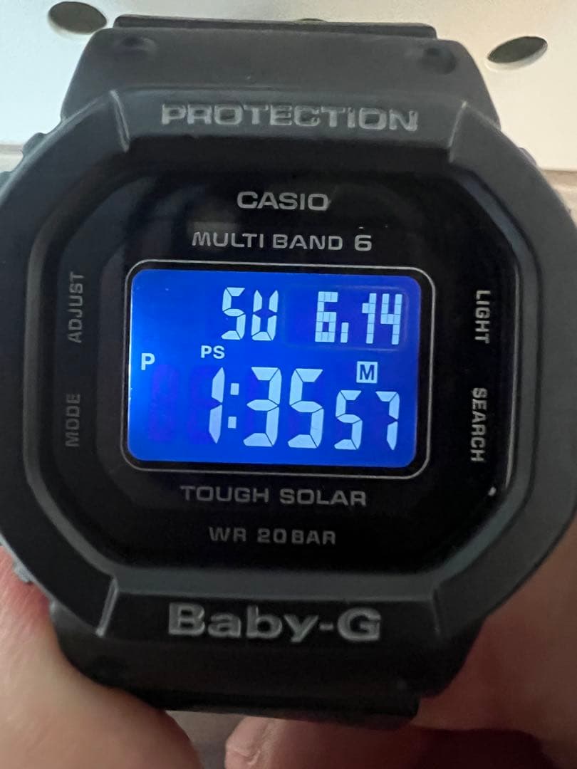 Casio Baby-G Shock Resistant Digital Watch with Tough Solar Multi-Band 6 Black — Japan Import
