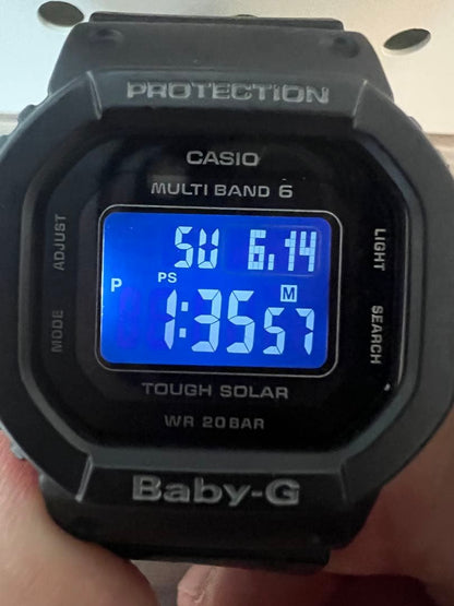 Casio Baby-G Shock Resistant Digital Watch with Tough Solar Multi-Band 6 Black — Japan Import