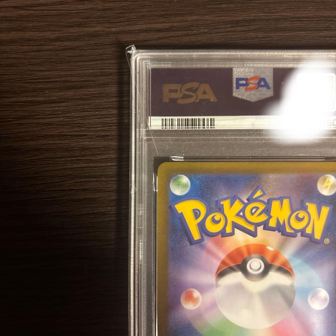 Mega Rayquaza EX SAR PSA10 graded collector card displayed in a premium display frame