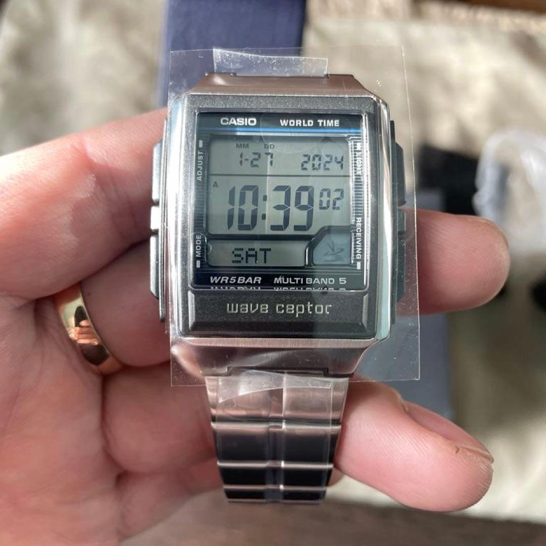 Casio Digital Watch with Radio Control Silver Model Japan Import