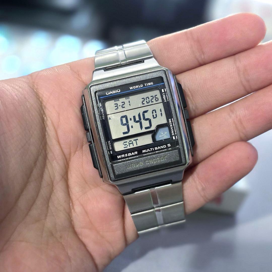 Casio Digital Watch with Radio Control Silver Model Japan Import