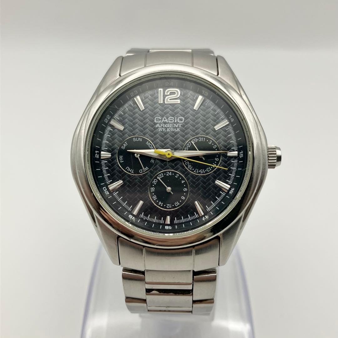 Casio Argento WR Black Watch for Men