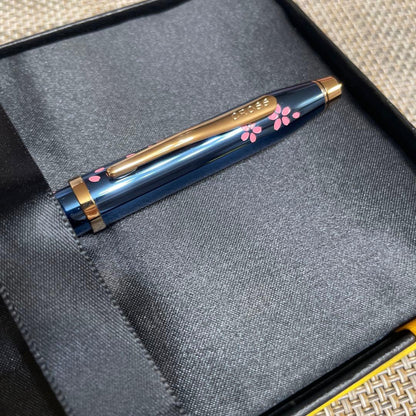 Momo Mayu Cherry Blossom Pattern Cross Cap Pen