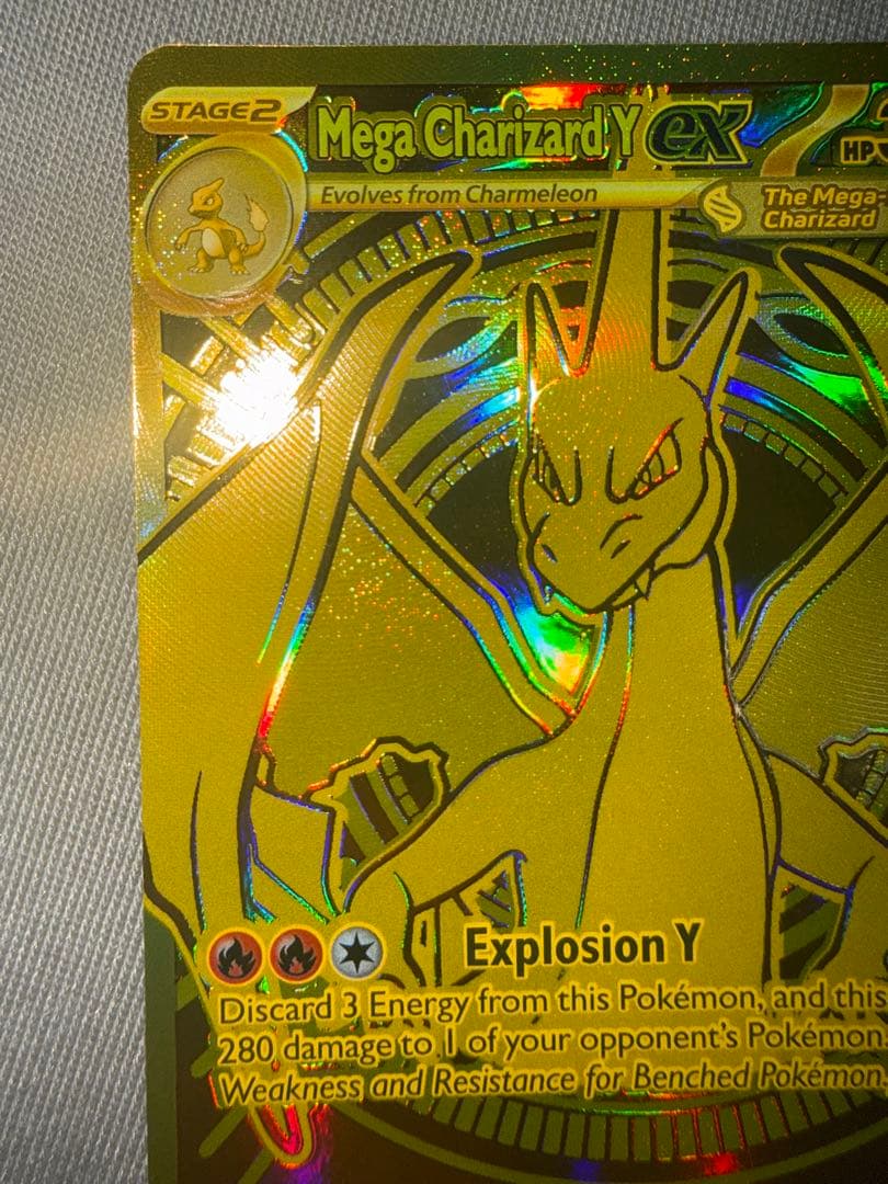Rare English Mega Charizard Y EX Pokemon Card from Japan import in excellent used condition