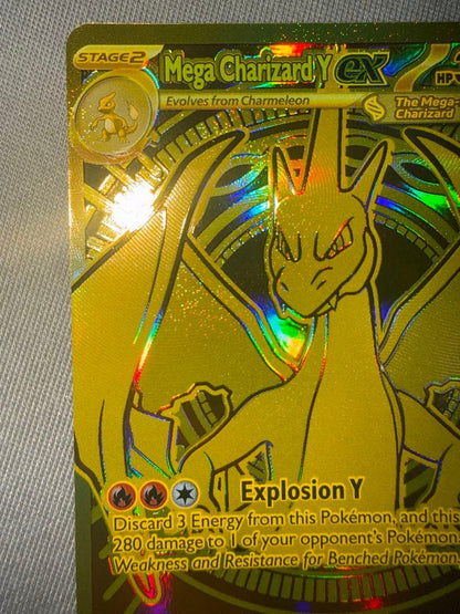 Rare English Mega Charizard Y EX Pokemon Card from Japan import in excellent used condition