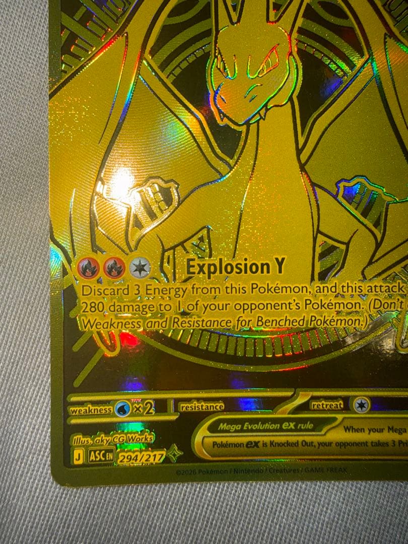 Rare English Mega Charizard Y EX Pokemon Card from Japan import in excellent used condition