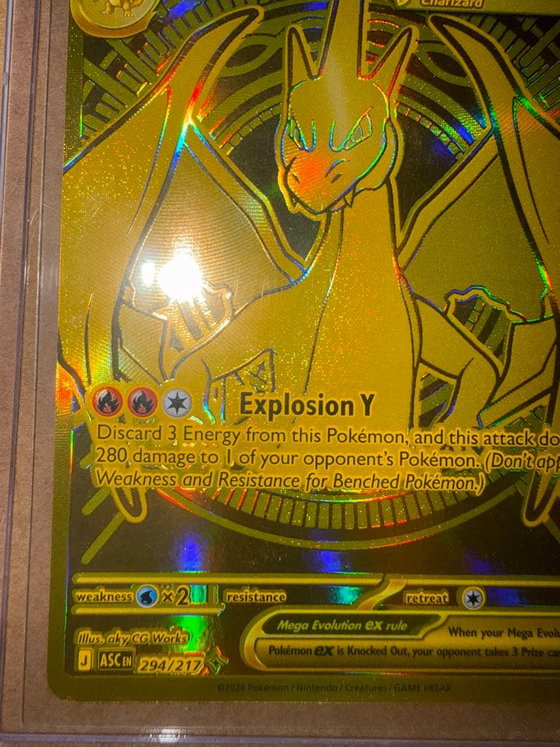 Rare English Mega Charizard Y EX Pokemon Card from Japan import in excellent used condition