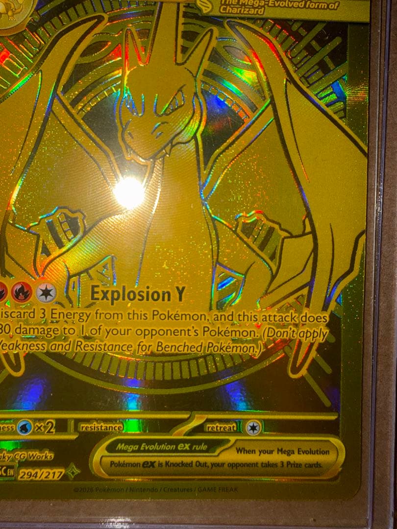 Rare English Mega Charizard Y EX Pokemon Card from Japan import in excellent used condition