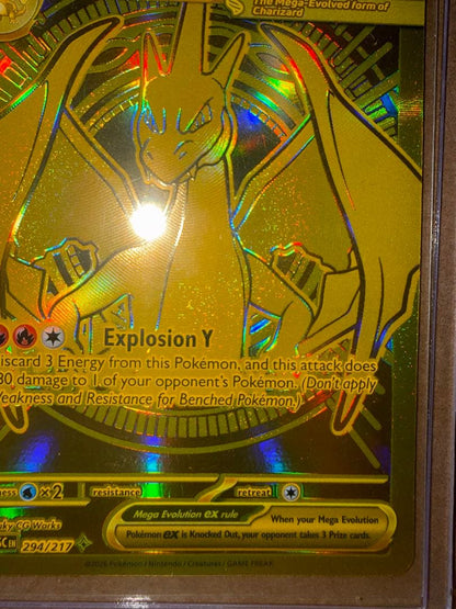 Rare English Mega Charizard Y EX Pokemon Card from Japan import in excellent used condition