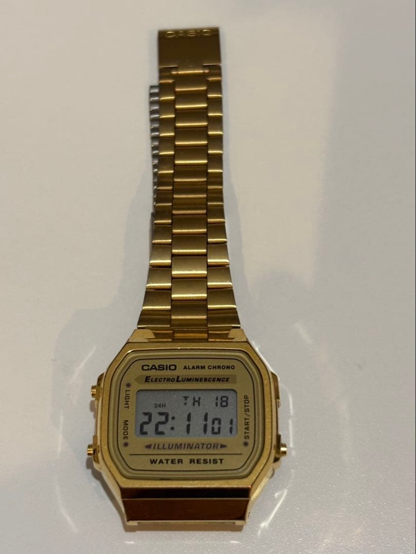 Casio Digital Watch in Gold with Alarm and Chronograph — Japan Import