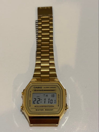 Casio Digital Watch in Gold with Alarm and Chronograph — Japan Import