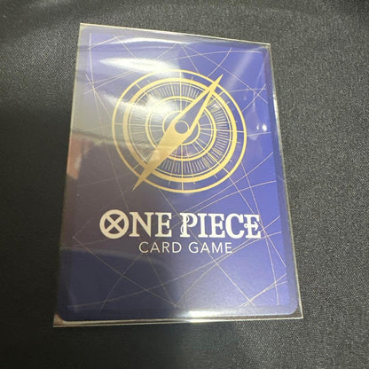 Sabo SP PRB02-014 One Piece Card Game card placed in protective sleeve