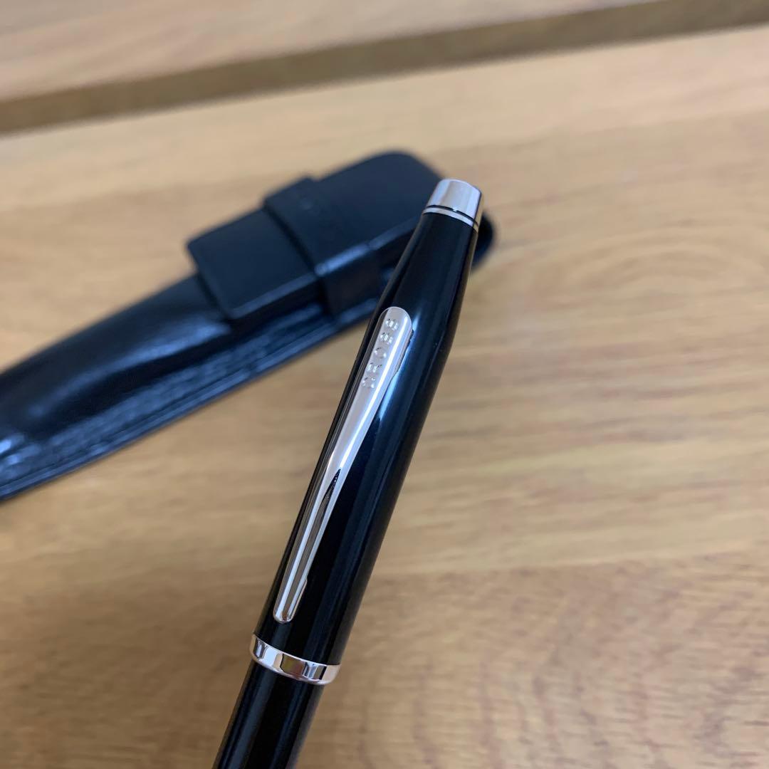 Cross Brand Ballpoint Pen and Pen Case Set Black — Japan Import