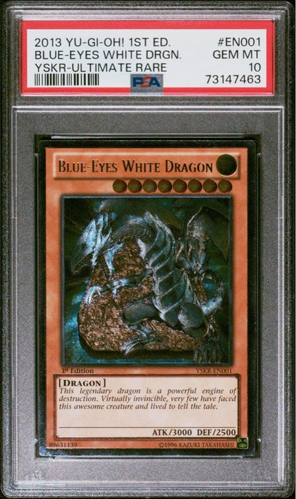 Yugioh Blue Eyes White Dragon YSKR-EN001 Ultimate Rare PSA 10 2013 Japanese edition card