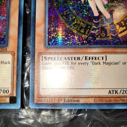 Bandai MP22-EN268 Mystical Error Black Magician Girl Prism Card with large name misalignment and standard version