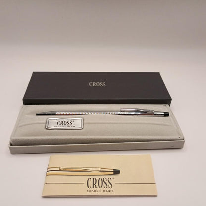 Cross Classic Century Chrome 3502 Silver Metal Ballpoint Pen with Box — Japan Import