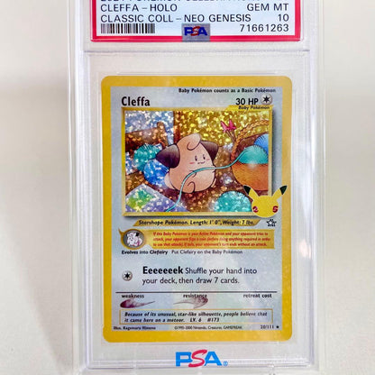 Bandai Pokemon Celebrations 2021 Cleffa holographic card graded PSA 10 Gem Mint in crystal pack Japan import