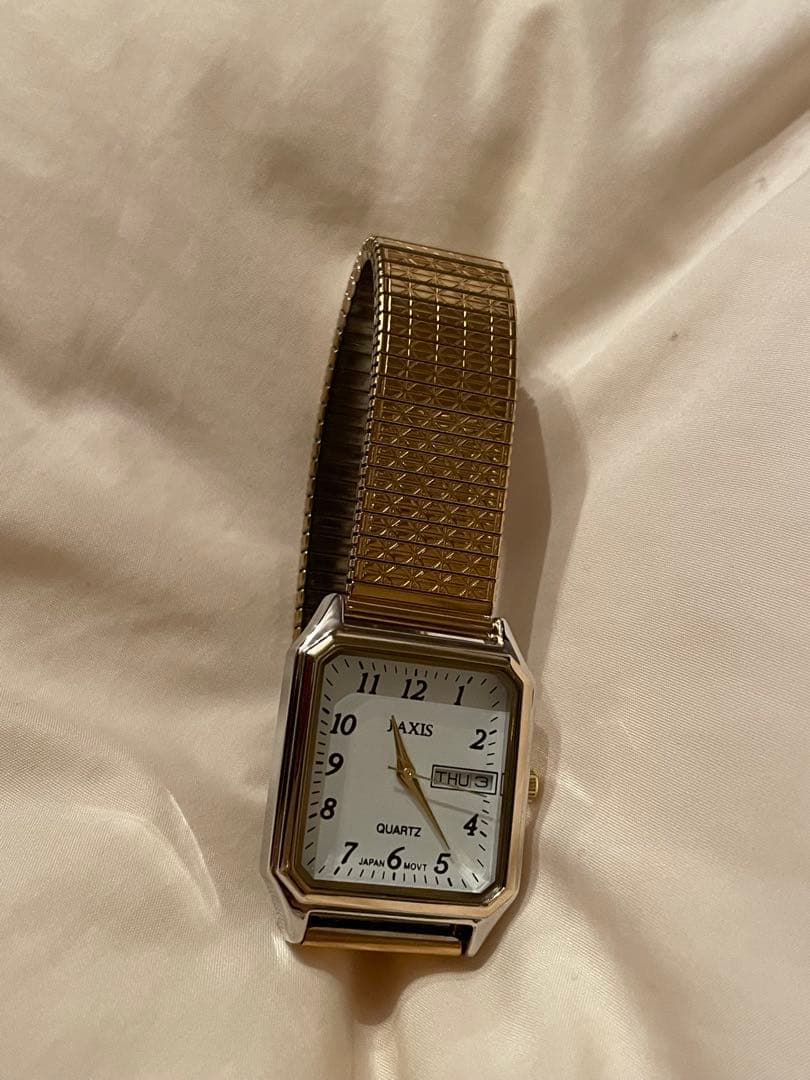 Casio Quartz Watch with Gold and Silver Square Design