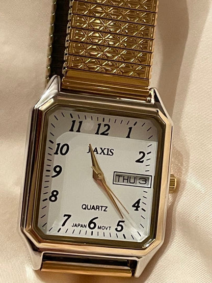 Casio Quartz Watch with Gold and Silver Square Design
