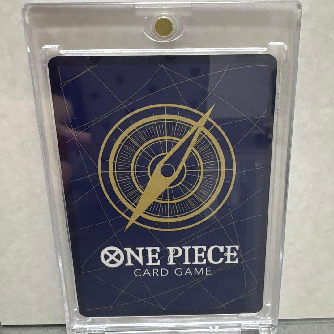 One Piece Devil Fruit Energy Secret Rare card from God's Island Adventure series in protective sleeve