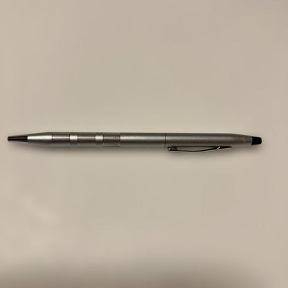 Brushed silver Cross Classic Century ballpoint pen with clip shown on white background