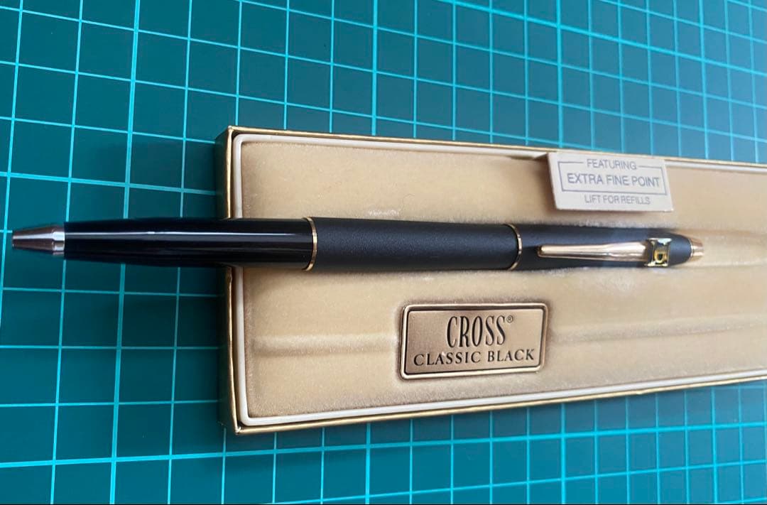 Cross heavy duty metal ballpoint pen with engraved logo body only Japan import used condition