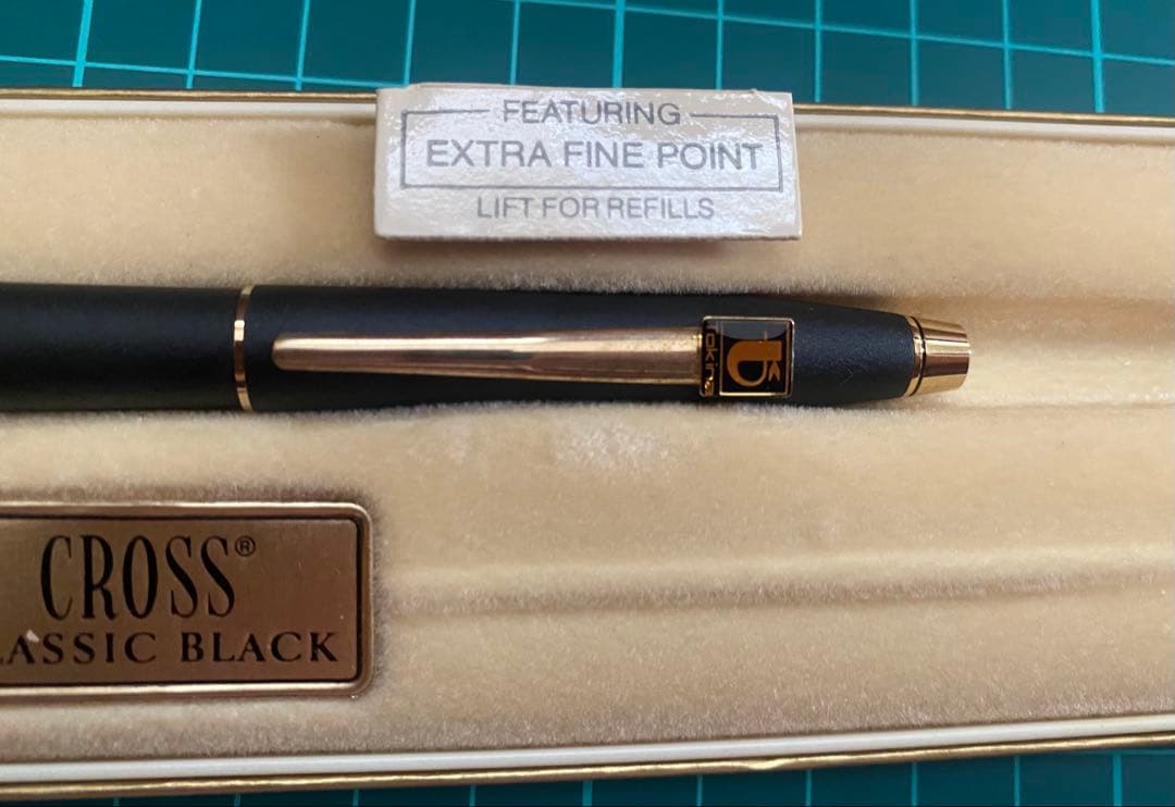Cross heavy duty metal ballpoint pen with engraved logo body only Japan import used condition