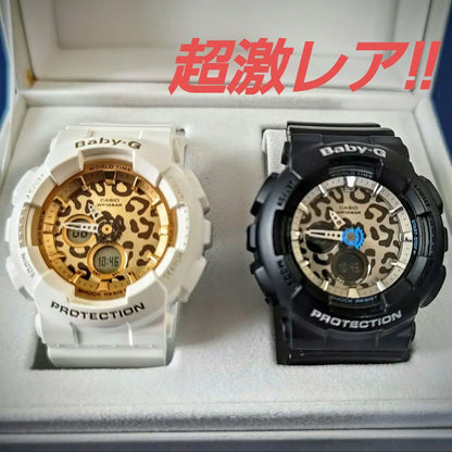 Casio Baby-G Pair Leopard Pattern Watch Set BA-120LP-7A2JF and BA-120LP-1AJF Japan Import