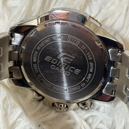 Casio Edifice Ef-558d-7av Analog Watch with Box and Adjustment Tools — Japan Import