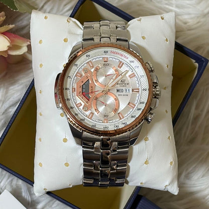Casio Edifice Ef-558d-7av Analog Watch with Box and Adjustment Tools — Japan Import