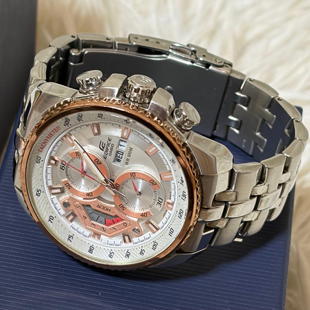Casio Edifice Ef-558d-7av Analog Watch with Box and Adjustment Tools — Japan Import