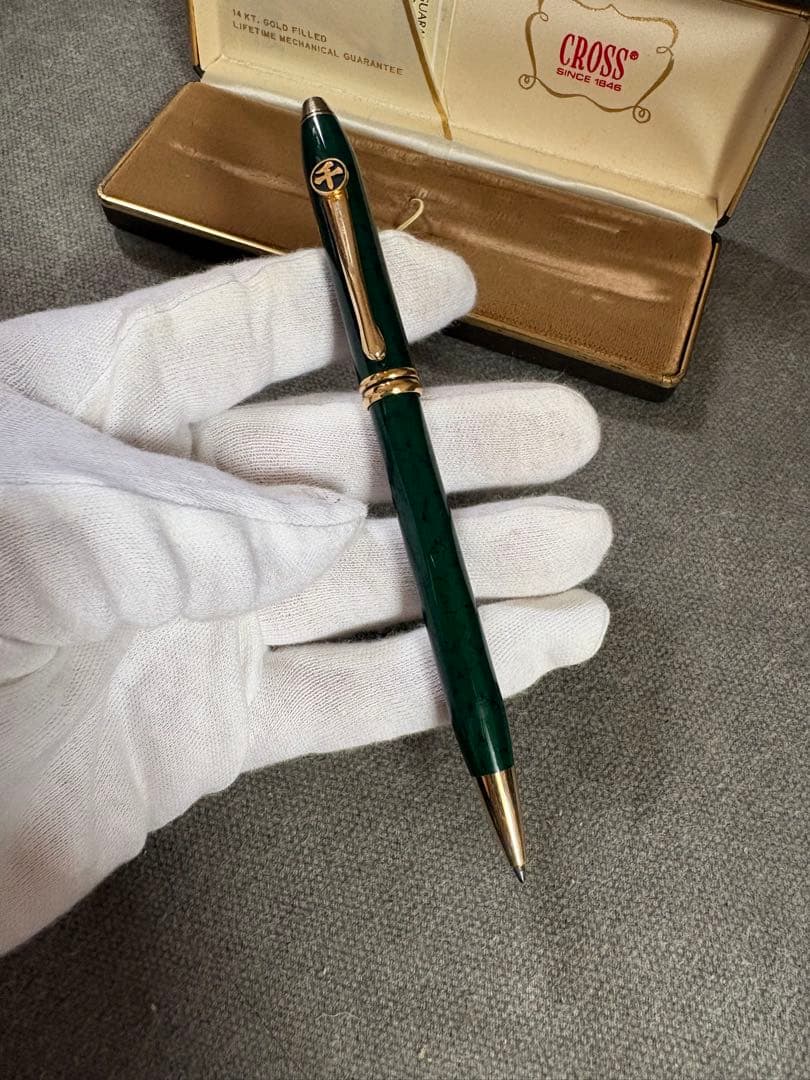 Cross Townsend Green Marble & Gold Ballpoint Pen Made in U.S.A.