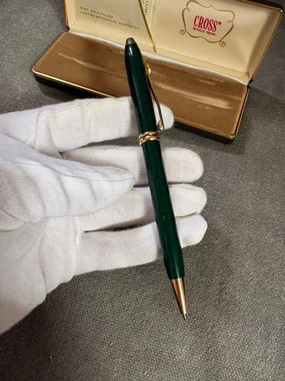 Cross Townsend Green Marble & Gold Ballpoint Pen Made in U.S.A.