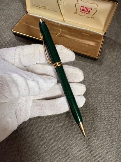 Cross Townsend Green Marble & Gold Ballpoint Pen Made in U.S.A.