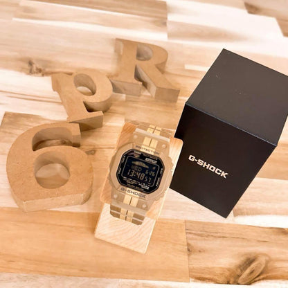 Casio G-Shock GWX-5600WB Solar Radio Wave Watch with Wooden Finish Rare Discontinued