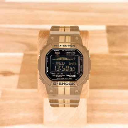 Casio G-Shock GWX-5600WB Solar Radio Wave Watch with Wooden Finish Rare Discontinued