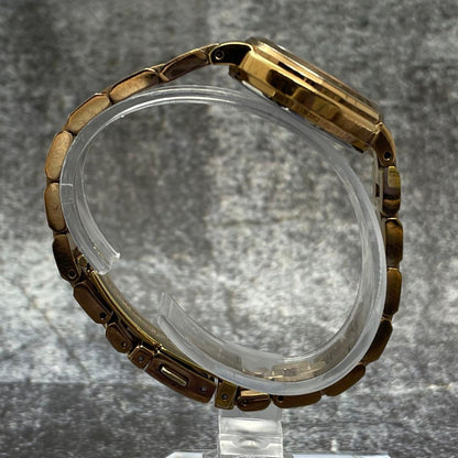 Casio Sheen Ladies Watch Solar Movement Gold Round Dial with Linen Stones — Japan Import