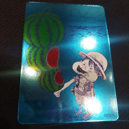Signed Metacara One Piece Monkey D. Luffy card from Shueisha Natsucomi 2026, Japan import, waterproof and bend-protected