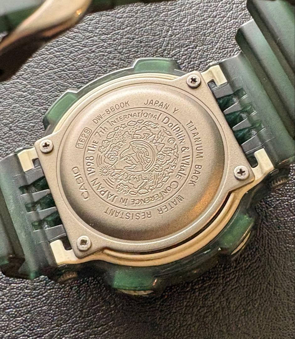 Casio G-Shock DW-8600KJ-7T Titanium Back Tidegraph Digital Watch with Green Resin Band — Japan Import