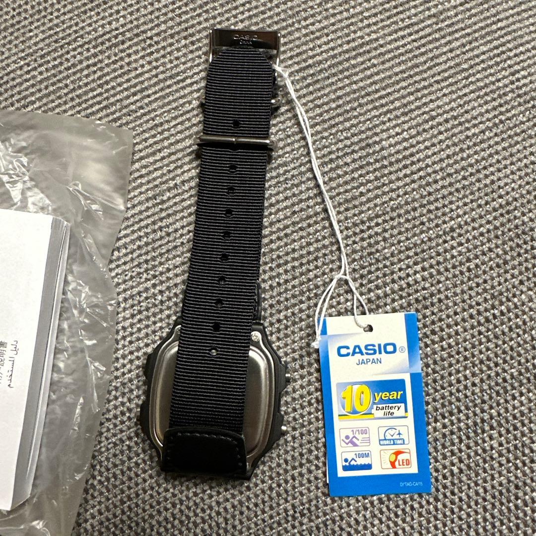 Casio Worldtime Digital Watch Model AE-1200WHB-1BVDF with World Map Display and Nylon Band — Japan Import