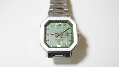 Casio MTP-B195D-3A Green Watch with Octagonal Metal Bezel — Japan Import