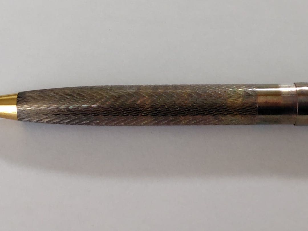 NEWMAN vintage sterling silver mechanical pencil with knock mechanism and fine wave pattern on body