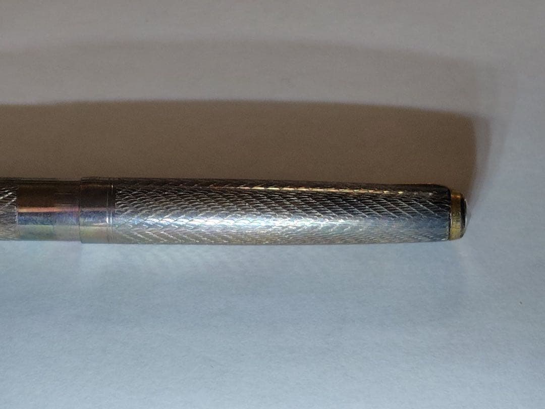NEWMAN vintage sterling silver mechanical pencil with knock mechanism and fine wave pattern on body