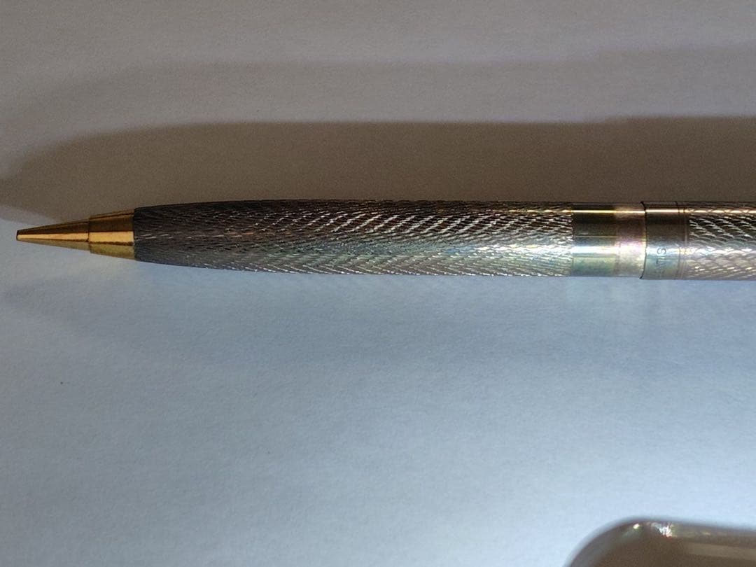 NEWMAN vintage sterling silver mechanical pencil with knock mechanism and fine wave pattern on body