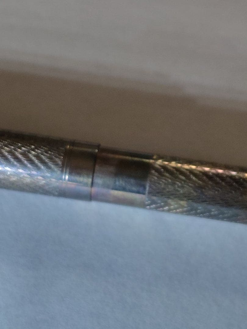 NEWMAN vintage sterling silver mechanical pencil with knock mechanism and fine wave pattern on body